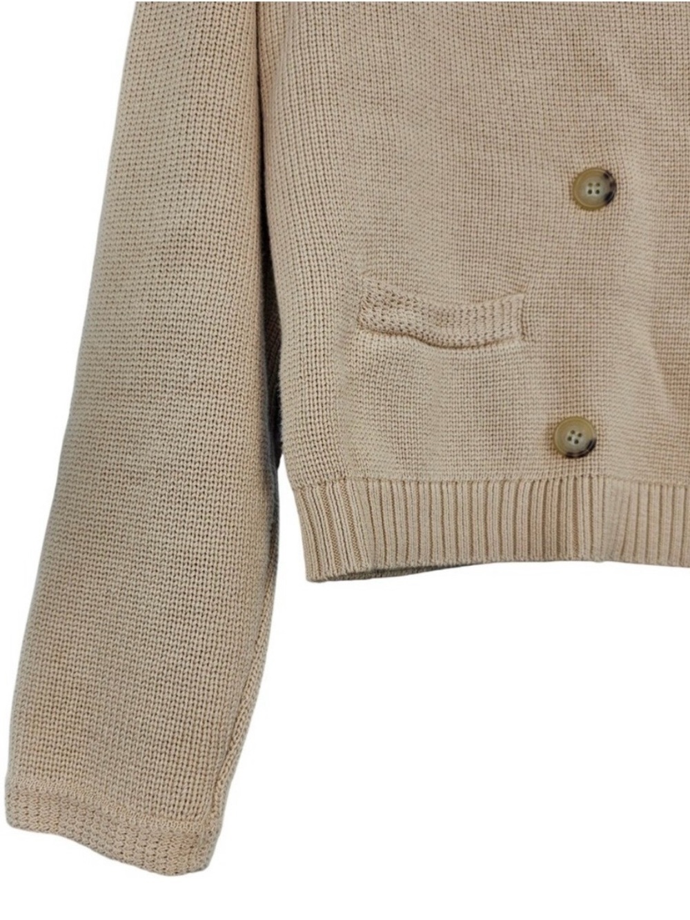J.Crew Marielle Cropped Double-Breasted Knit Cardigan in Camel - size S - Picture 5 of 7